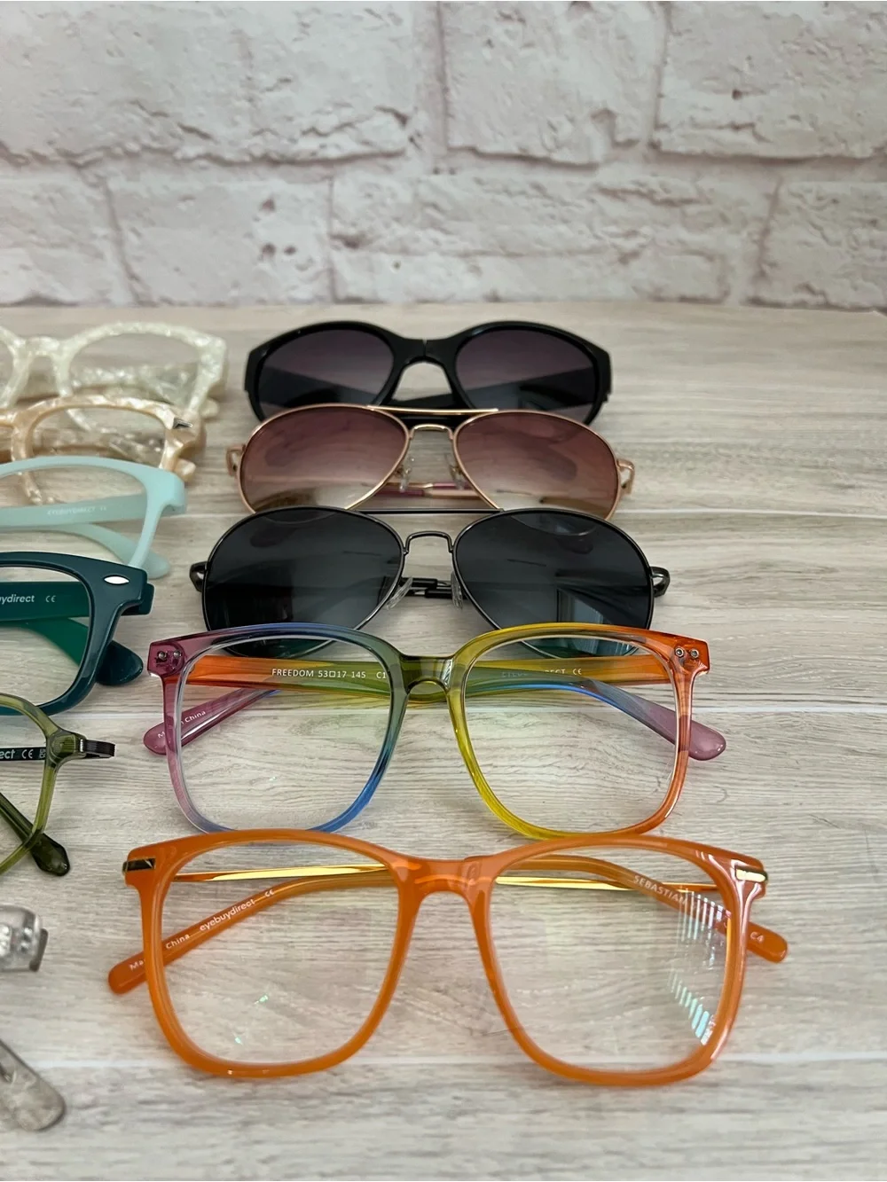 Lot of 8 Eyeglass Frames and 3 Pair Nonprescription Sunglasses